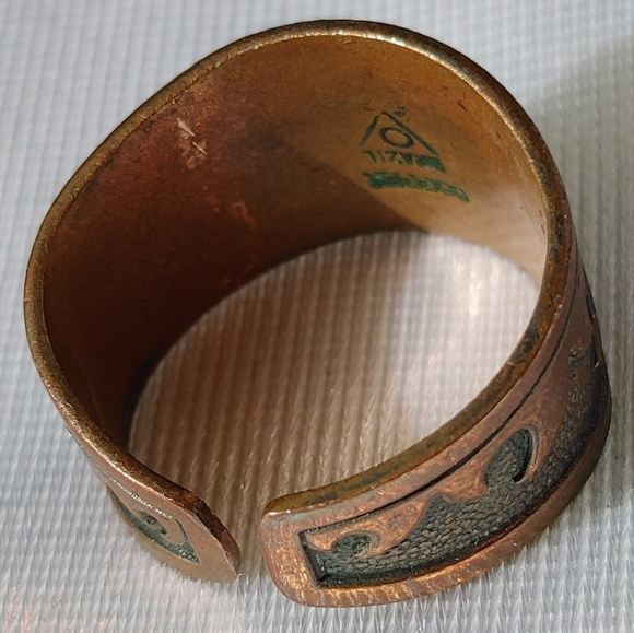 Brazil copper wave cuff ring adjustable large - Picture 5 of 11